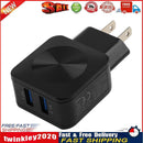Travel 5V 2.1A 1A Dual Ports USB Wall Charger Charging Adapter US (Black) Newly