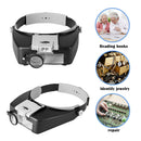 10X Headband LED Magnifying Glasses Magnifier Loupe Jewelry Reading (Grey) Newly