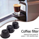 3pcs Coffee Capsule Filters Refillable Coffee Cups for Dolce Gusto (Black)