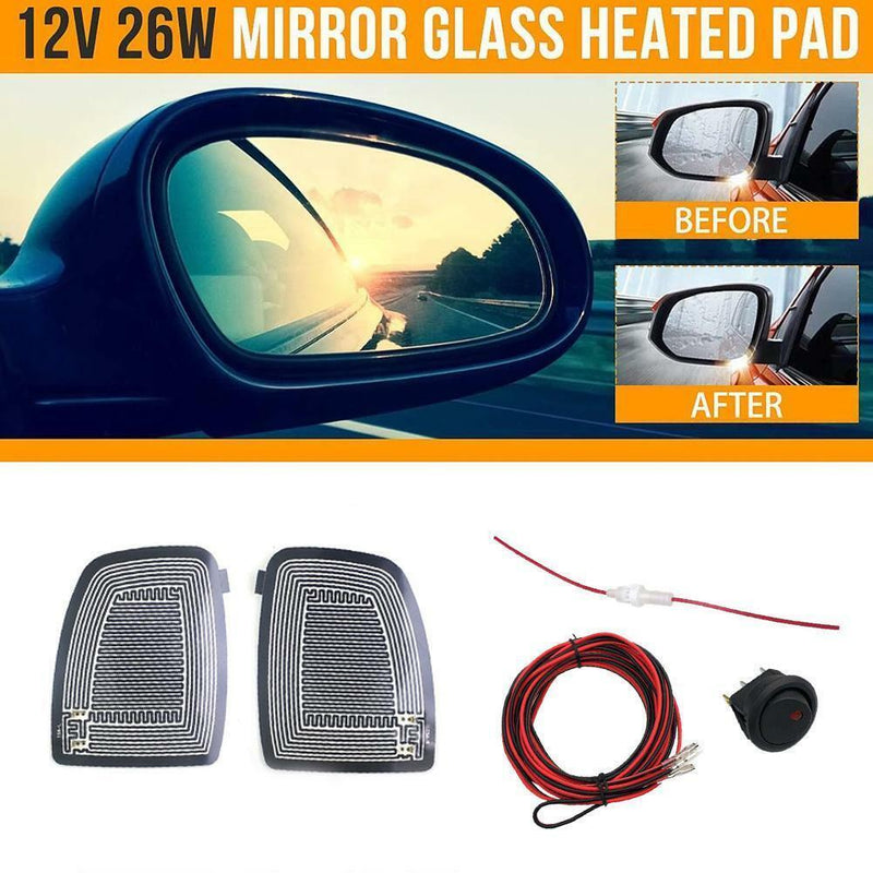 26w Car Rearview Mirror Heating Defoggers Side Glass Warm Heaters Rear Window Pa