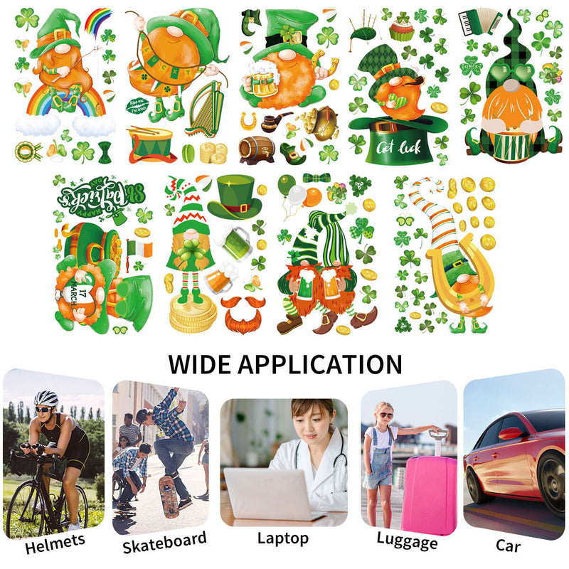 Window Clings Decals 130 Pcs St. Patricks Day Shamrock Window Static Stickers