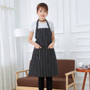 Waterproof Oilproof Stripe Bib Apron with 2 Pockets Chef Cook Tool