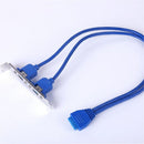 2 Ports USB 3.0 Back Panel to 20pin Header Cable with PCI Slot Plate Bracket