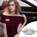 UEB Sexy Elegant Women's Crystal Lips Costume Brooches Creative Kiss Pin Schmuc