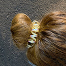 Telephone Wire Elastic Hairbands Women Ponytail Holder Hair Ties (Yellow)