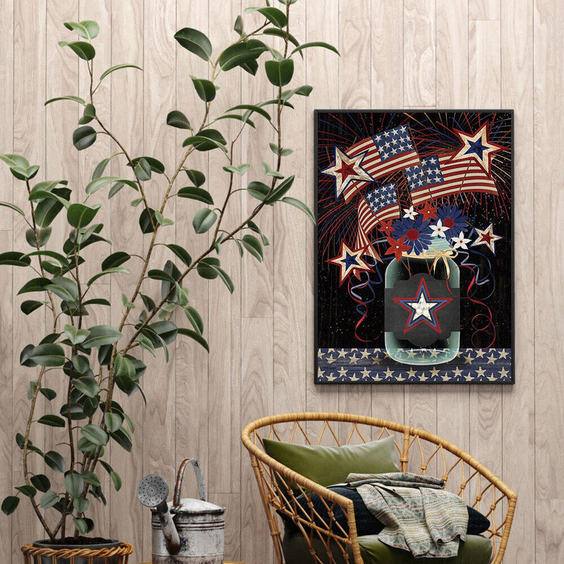 5D Diamond Painting Independence Day Full Round Drill Rhinestone DIY Wall Arts