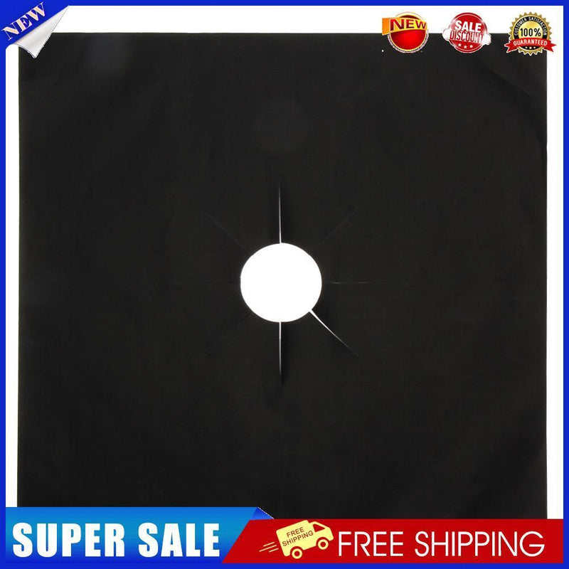 6pcs Reusable Gas Stove Protector Gas Hob Liners Burner Clean Mat (Black)