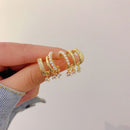 Party Gift Women Jewellry Earrings Diamond Stud Peal Ear Row Sparkling Earrings