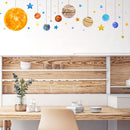 Planet Solar System Outer Space Wall Stickers Cartoon Mural Bedroom Room Decor