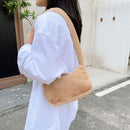 Women Fashion Winter Soft Plush Shoulder Bag Cherry Print Small Handbag (C)
