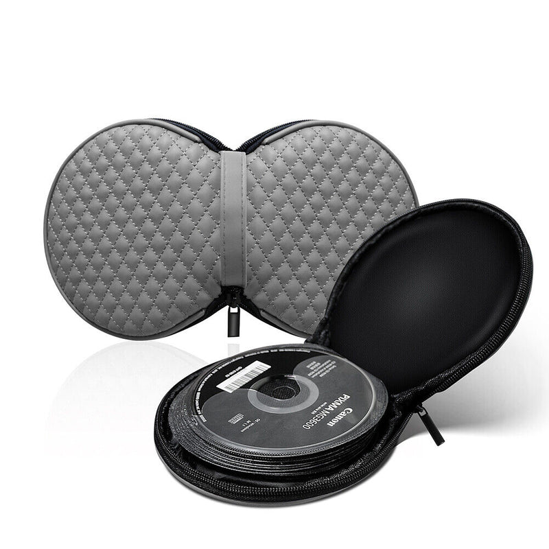 Portable CD DVD 20 Capacity Storage Case with Zipper Car Home Disc Organizer Bag