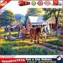 Full Embroidery Canvas Stamped 11CT Cross Stitch Farm View Kit (SZX-C327) Newly