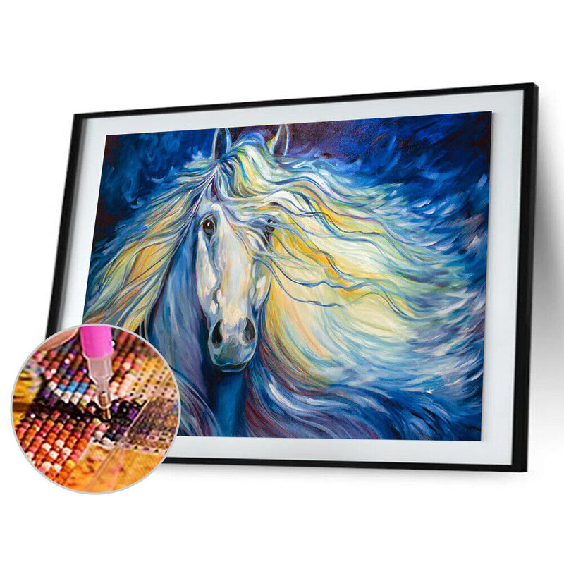 5D Rhinestone Pictures DIY Flowing Horse Full Round Drill Diamond Painting Kit