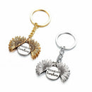 Flower Open Locket Car Keyring Sunflower Keychain You Are My Sunshine Pendant