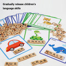 Wooden English Words Puzzle Game Writing Early Learning Educational Toys Kits
