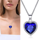 Blue Crystal Titanic Heart of Ocean Women's Necklace Heart Forever Pendant
