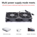 USB Wireless Router Set-Top Box Cooling Fan Quiet Heat Dissipation Dual Radiator