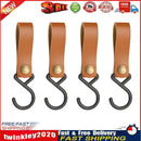 Outdoor PU Leather Hook Camping Tripod Clothes Keychain Hanger Hook (4pcs) Newly
