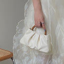 Korean Cloud Clutch Bag Pleated Handbag Women PU Solid Small Purse Crossbody Bag