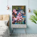Full Embroidery Set Cross Stitch Thread Needlework Kit 11CT Lake Flower Art