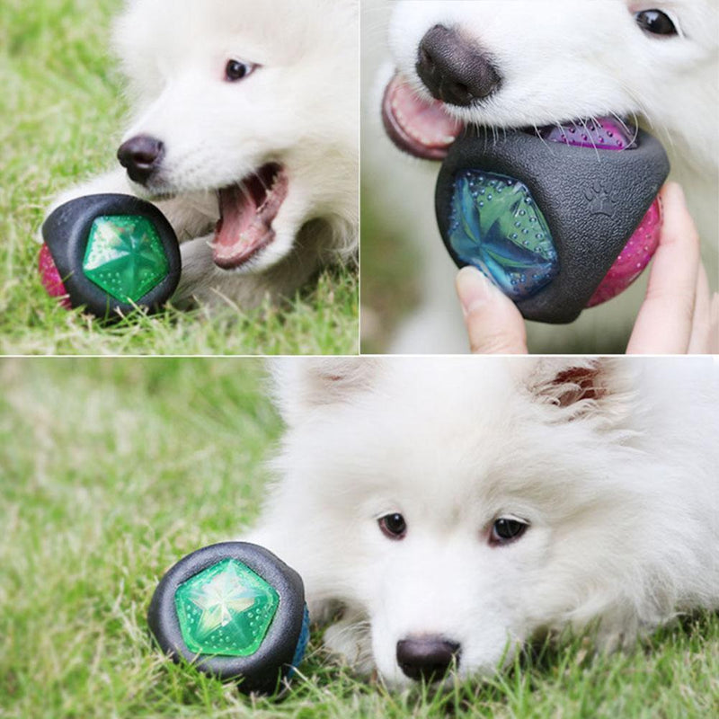 Glowing Glowing Pet Rubber Ball Dog Chew Bouncy Ball Puppy Workout S