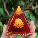 Orgonite Pyramid Crystal Energy Orgone Generator Reiki Balancing Wealth Gather