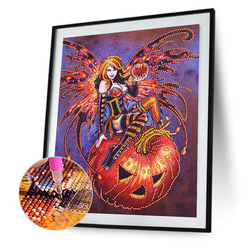 5D DIY Special Shaped Diamond Painting Witch Cross Stitch Mosaic Craft Decor Kit