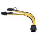 6pin Connector Dual 8 (6+ 2) Pin Port Splitter Power Cord for Graphics Cards