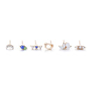 Fashion Arrow Moon Flower Round Earrings Set Earring Stud Shiny Crystal Gem