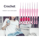 8pcs ABS Handle Knitting Needles Aluminum Crochet Hooks Set 1-2.75mm for Weaving