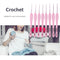 8pcs ABS Handle Knitting Needles Aluminum Crochet Hooks Set 1-2.75mm for Weaving
