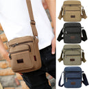 3pcs Men Canvas Zip Casual Travel Crossbody Shoulder Bag(Camel)