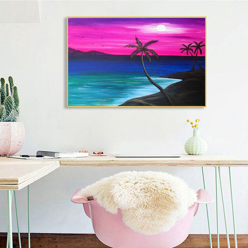 Hand Painted Drawing DIY Art Canvas Oil Kit Paint By Numbers Scenery Decor Gift