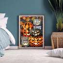 5D DIY Diamond Painting Halloween Pumpkin Kits Full Round Drill Wall Decor Craft