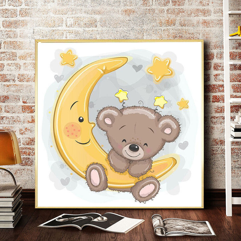 5D DIY Diamond Painting Kits Full Round Drill Moon Cartoom Bear Mosaic Picture