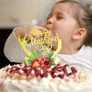 Flowers Happy Mothers Day Cake Topper Mirror Acrylic Insert Card Mom Gift Decor