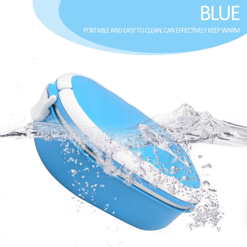 Rectangle Lunch Box Thermal Leak-Proof Heat Insulation Anti-Scald (Blue)
