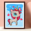 DIY 5D Cartoon Horn Horse Part Special Shape Diamond Painting Kit (T049)