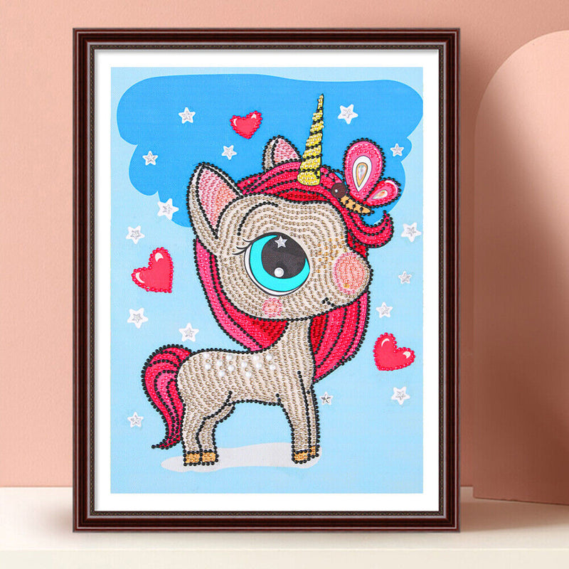 DIY 5D Cartoon Horn Horse Part Special Shape Diamond Painting Kit (T049)