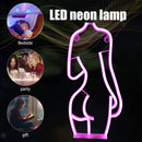 LED Night Light Neon Women Back Bedroom Decoration Bedside Table Lamp (D) Newly