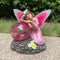 Garden Fairy Statue Waterproof Outdoor Sculpture with Solar Lights (Red) Newly
