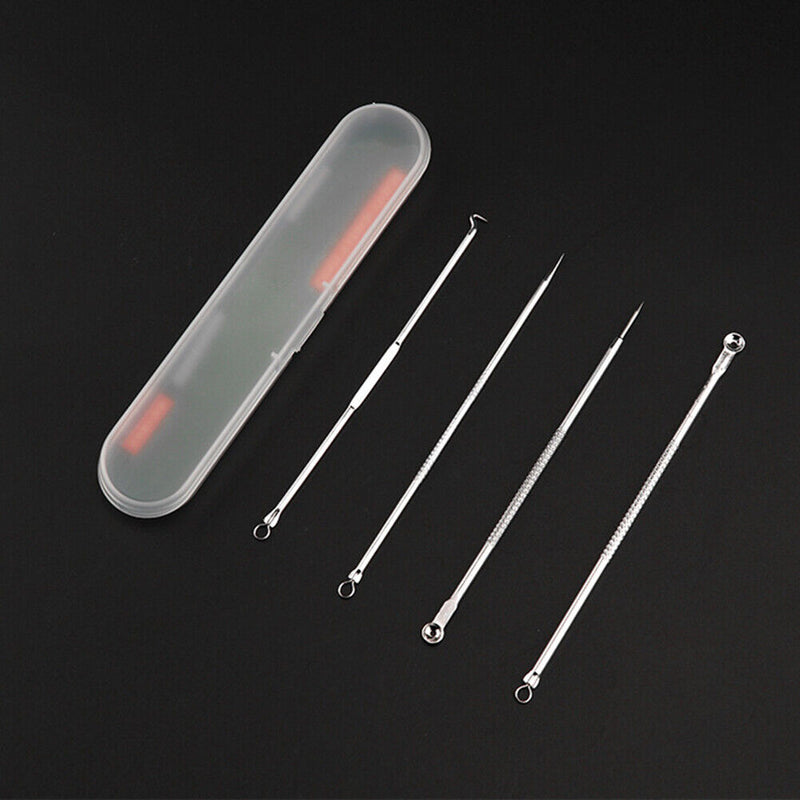 4pcs Durable Acne Needle Hook Set Pimple Spot Cleaning Needle Beauty Care Tool