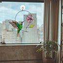 Outdoor Indoor Bird Pendant Stained Window Hummingbird Hanging Ornament Glass