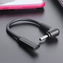 PD USB C Female to Right Angle DC Connector Adapter for Laptop (3.5x1.35mm)