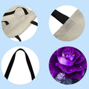 MOTINGDI CAR Women's Purple Rose Shopping Bag Large Capacity