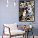 Oil Paint By Numbers Girl Color Drawing Frameless Hand Painted Picture Decor Kit