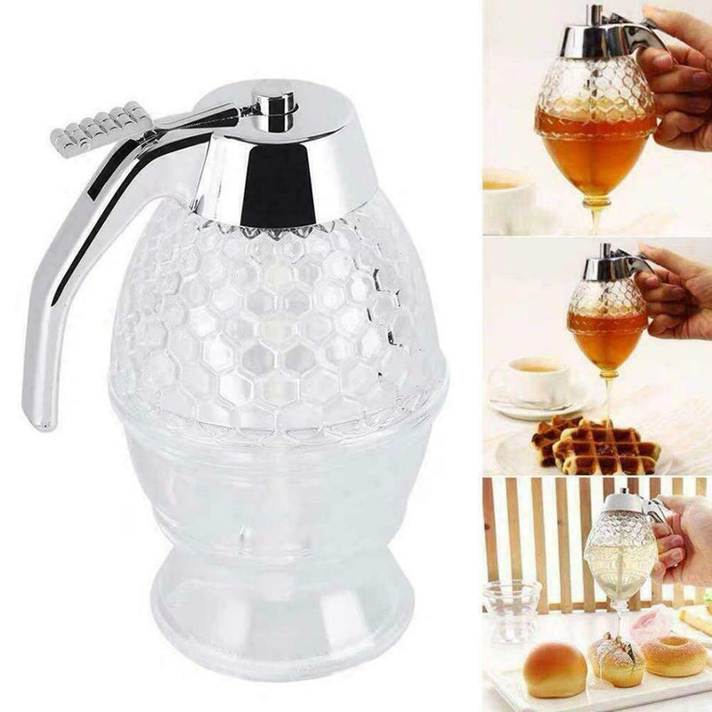 Elegant Crystal Honey Syrup Juice Dispenser Avoid Sticky Accessory Kitchen D8G0