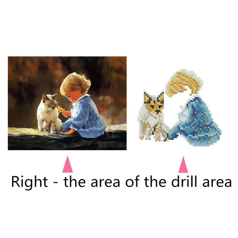 5D DIY Diamond Painting Happy Childhood Hour Cross Stitch Embroidery Mosaic