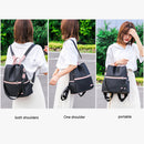 Retro Women Oxford Cloth Hit Color Anti-theft Backpacks Shoulder Crossbody Bag