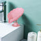 Leaf Shaped Soap Drain Holder Punch-Free Toilet Laundry Tray Gadgets (Pink)